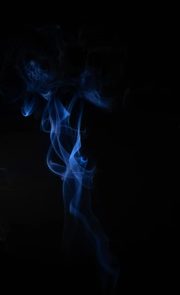 Closeup Abstract Blue Smoke Black Background — Stock Photo, Image