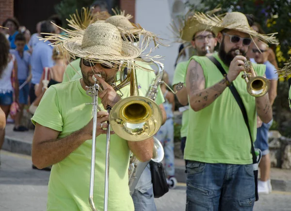 Mijas Španělsko 2014 Pochod Španělské Kapely Během Feria Jižní Španělsko — Stock fotografie