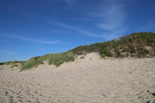 Tisvildeleje Strand Fehér Homokkal Kék Tiszta Alatt — Stock Fotó