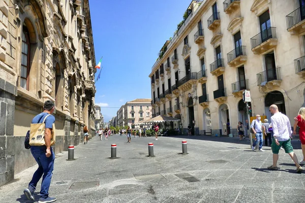 Catania Italië Jul 2021 Een Opname Van Een Straat Met — Stockfoto
