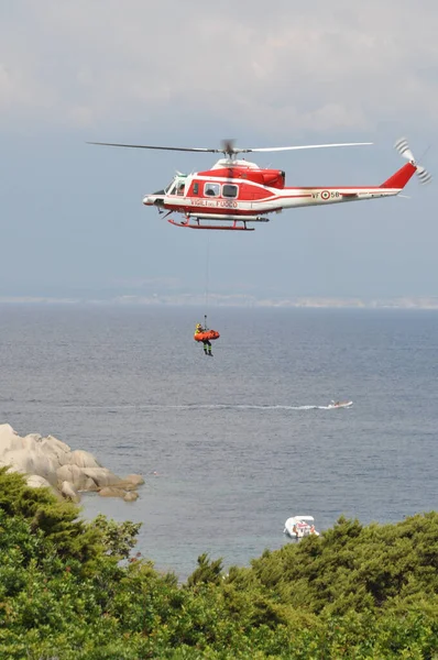 Santa Teresa Gallura Talya Ağustos 2018 Talya Bir Kurtarma Operasyonu — Stok fotoğraf