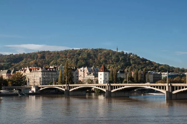 Vista Pôr Sol Ponte Charles Praga República Checa — Fotografia de Stock