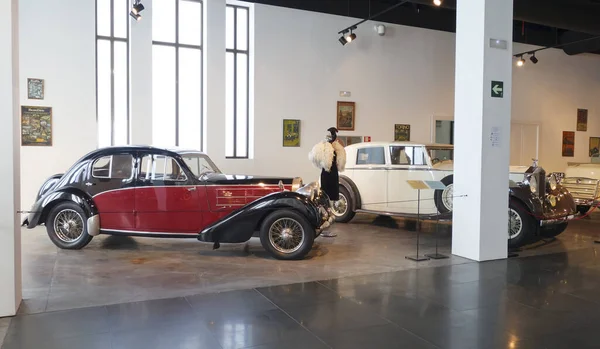 Malaga Spain October 2014 1936 Bugatti Cylinders Vintage Rolls Royce — 图库照片