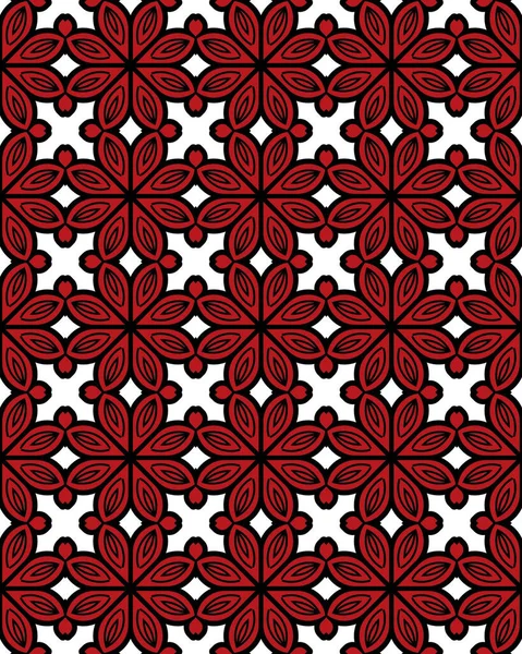 Ein Nahtloses Muster Roter Blumen Weißen Hintergrund — Stockfoto