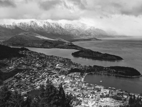 Eine Luftaufnahme Des Queenstown Neuseeland — Stockfoto