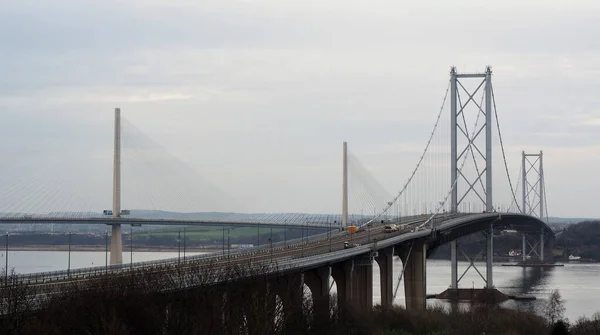 stock image A panoramic shot of the Forth Road Bridge in Edinburgh, Scotland, UK