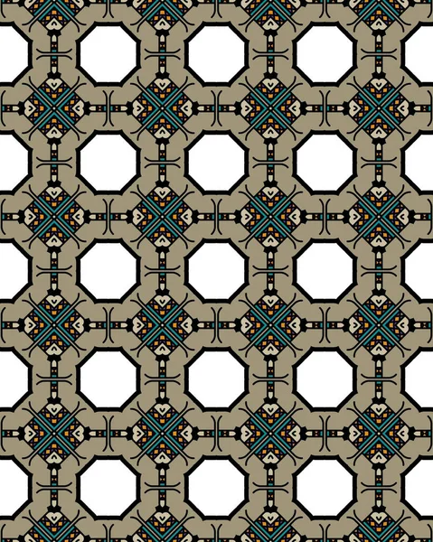 Seamless Pattern Connected Polygonal Elements Gray Tones — Stock Photo, Image