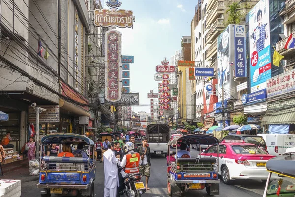 Bangkok Thailandia Dicembre 2014 Tassametro Taxi Tuk Tuk Chinatown Yaowarat — Foto Stock