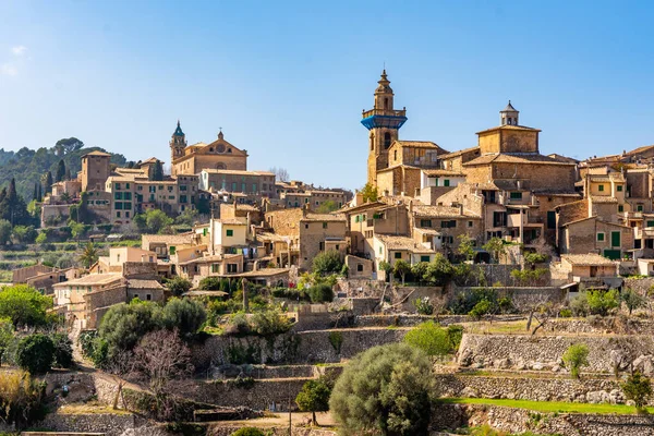 Una Splendida Vista Sulle Scale Gli Edifici Valldemossa Maiorca Spagna — Foto Stock