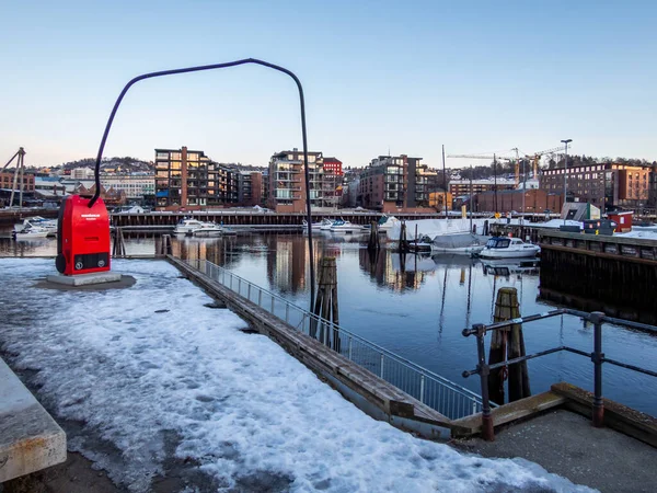 Een Prachtig Uitzicht Het Stadsgezicht Tijdens Winter Trondheim Noorwegen — Stockfoto