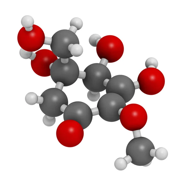 葛杜索鱼防晒霜分子 3D渲染 原子被表示为具有常规颜色编码的球体 — 图库照片