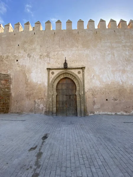 Régi Kastély Ajtaja Kasbah Oudayas Medina Rabat Marokkó — Stock Fotó