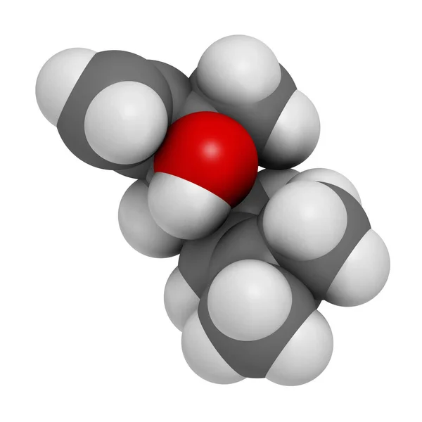 利诺香水分子 3D渲染 原子被表示为具有常规颜色编码的球体 — 图库照片