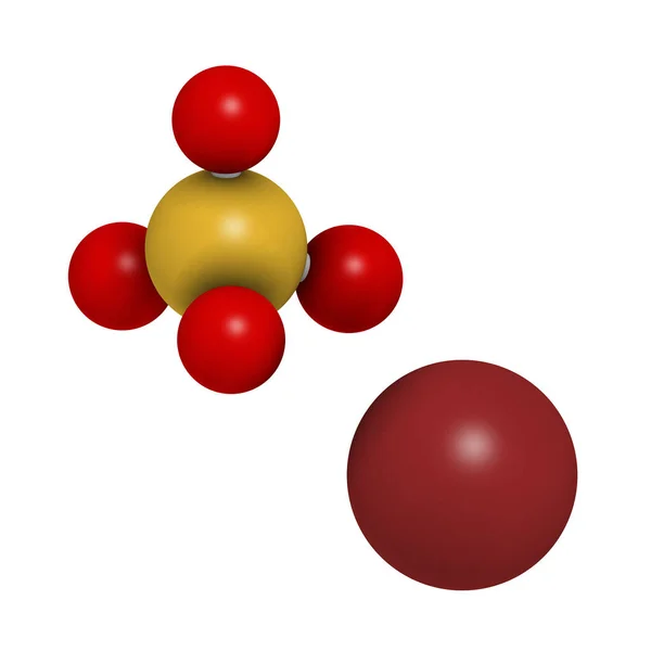 硫酸亜鉛化学構造 3Dレンダリング 原子は従来のカラーコーディングを持つ球として表されます — ストック写真