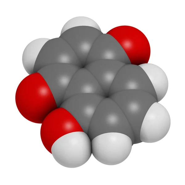 Juglone Walnut Molecule Rendering Atoms Represented Spheres Conventional Color Coding — Stock Photo, Image