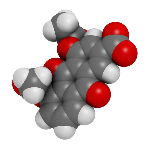 Diacereïne Drug Molecuul Weergave Atomen Worden Weergegeven Als Bollen Met — Stockfoto