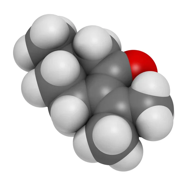 Pulegone Molekül Rendering Atome Werden Als Kugeln Mit Herkömmlicher Farbcodierung — Stockfoto