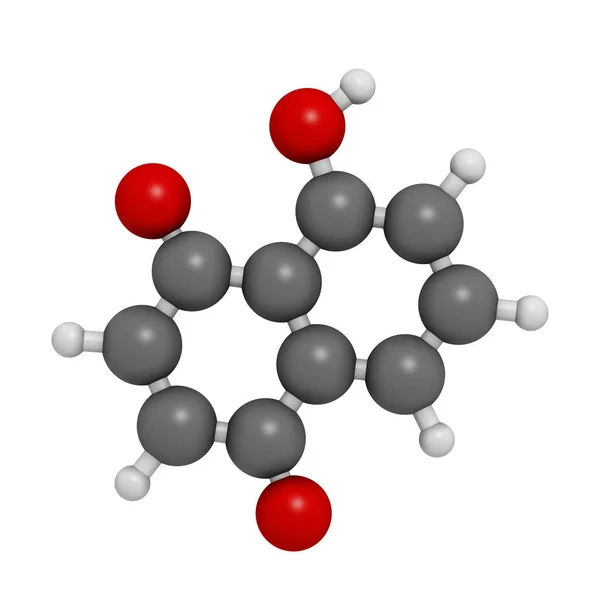 분자입니다 렌더링 원자는 일반적 부호화를 구체로 빨간색 — 스톡 사진