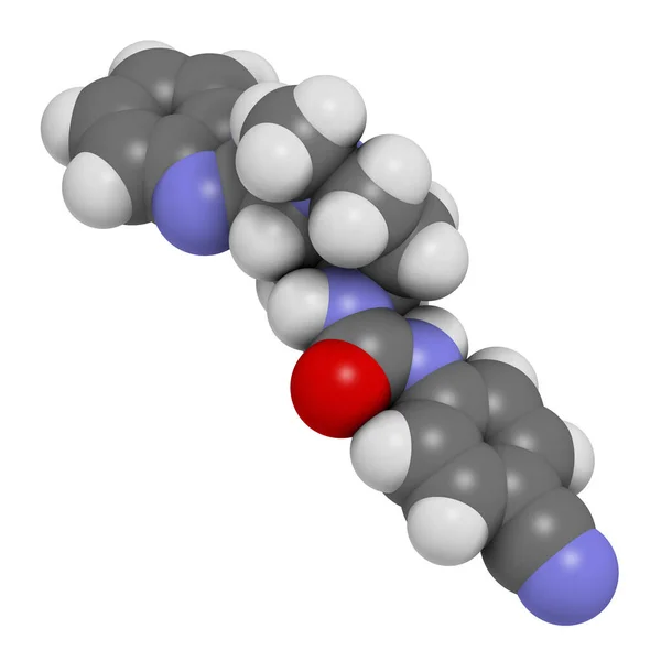 Glasdegib Cancer Drog Molekyl Återgivning Atomer Representeras Som Sfärer Med — Stockfoto