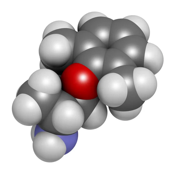 墨西哥的药物分子 3D渲染 原子被表示为具有常规颜色编码的球体 — 图库照片