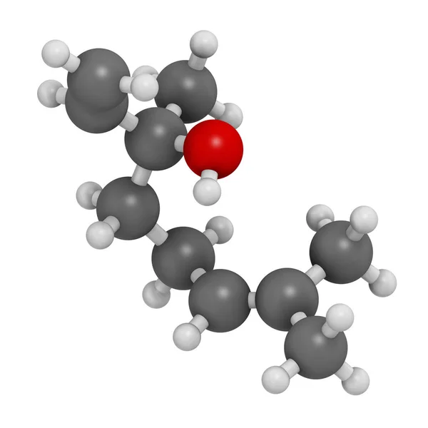 Cząsteczka Zapachu Linaloolu Renderowanie Atomy Reprezentowane Jako Sfery Konwencjonalnym Kodowaniem — Zdjęcie stockowe