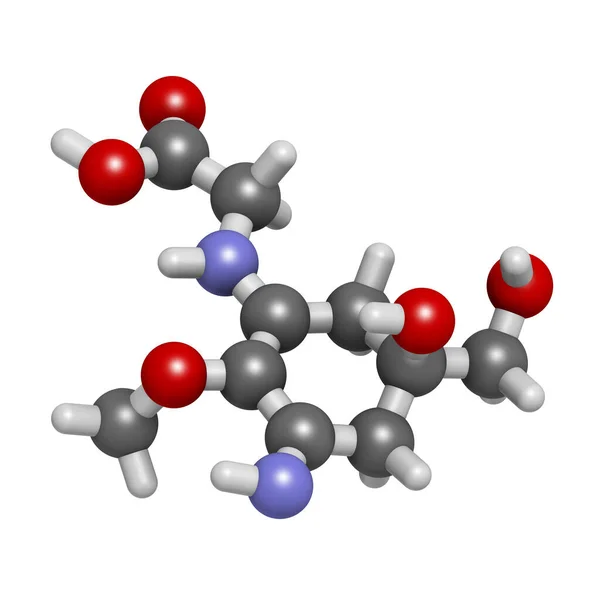 Palythine Sunscreen Molecule Rendering Atoms Represented Spheres Conventional Color Coding — Stock Photo, Image