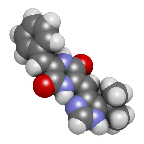 Plinabulin Cancer Drug Molecule Representación Los Átomos Representan Como Esferas —  Fotos de Stock