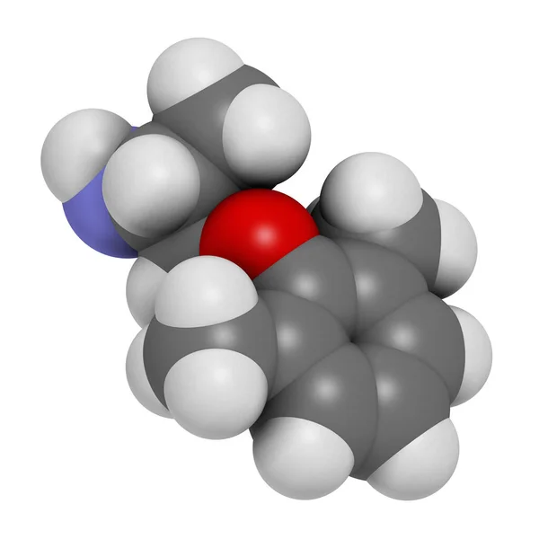 Molécula Droga Mexiletina Renderização Átomos São Representados Como Esferas Com — Fotografia de Stock