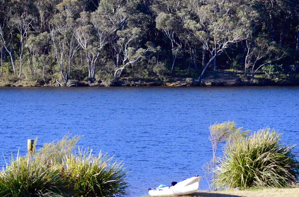 Una Vista Dal Lago Wentworth Falls Nelle Blue Mountains Australia — Foto Stock