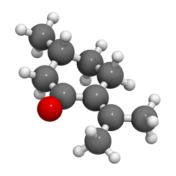Pulegone Molekül Rendering Atome Werden Als Kugeln Mit Herkömmlicher Farbcodierung — Stockfoto