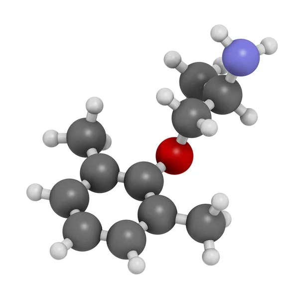 Mexiletine Μόριο Φαρμάκου Απόδοση Άτομα Αντιπροσωπεύονται Σφαίρες Συμβατικό Χρωματικό Κώδικα — Φωτογραφία Αρχείου