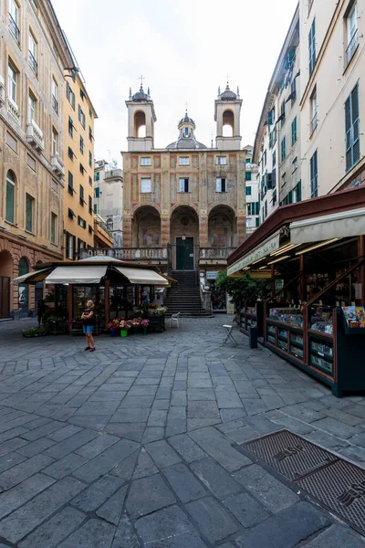 Genoa Itália Julho 2021 Vista Vertical Cidade Gênova Itália — Fotografia de Stock