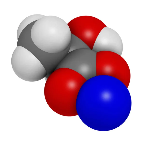 Sodium Lactate Chemical Structure Rendering Atoms Represented Spheres Conventional Color — Stock Photo, Image