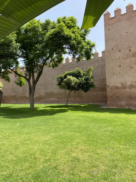 Vieux Mur Argile Dans Ancienne Médina Rabat Maroc — Photo