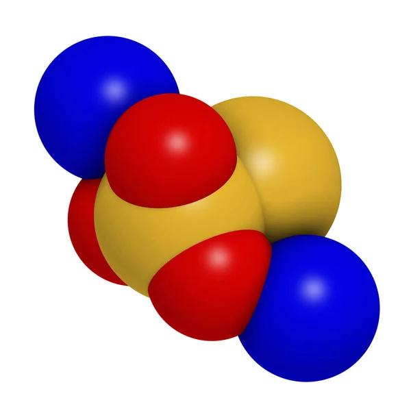 Tiossulfato Sódio Estrutura Química Renderização Átomos São Representados Como Esferas — Fotografia de Stock