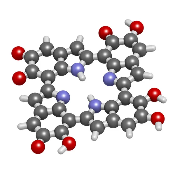 Melanin Eumelanin Oligomeric Structure Model 피부색의 렌더링 원자는 됩니다 — 스톡 사진