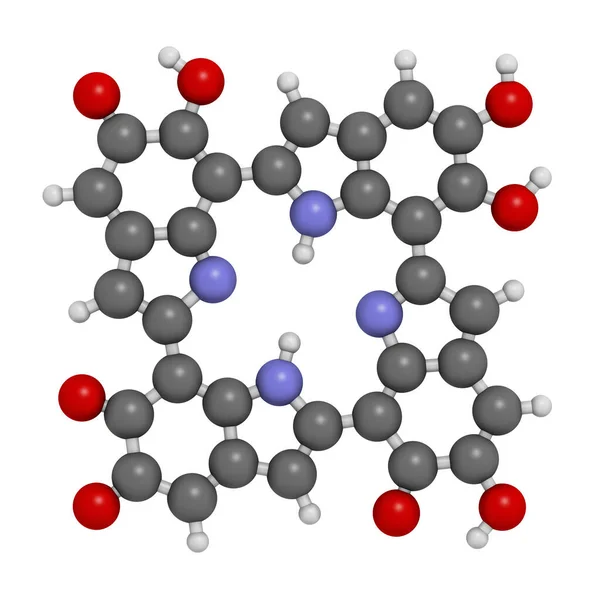 Melanin Eumelanin Oligomeric Structure Model 피부색의 렌더링 원자는 됩니다 — 스톡 사진
