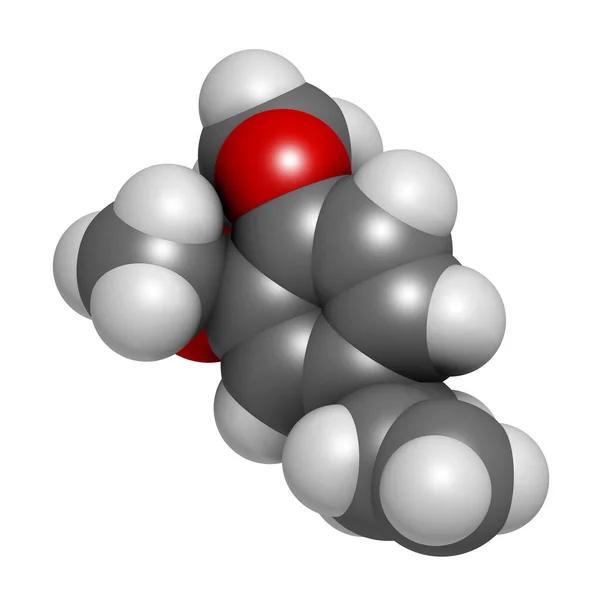 甲酚分子 3D渲染 原子被表示为具有常规颜色编码的球体 — 图库照片