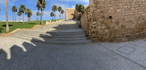 Panoráma Kilátás Oudayas Kasbah Rabat Marokkó — Stock Fotó