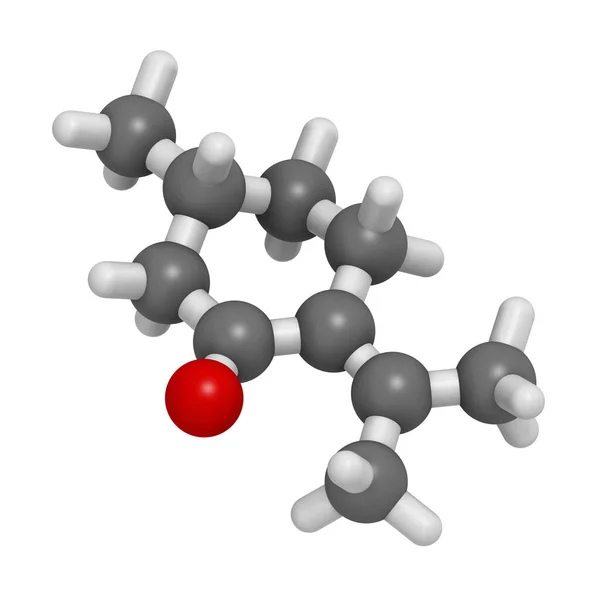 Pulegonmolecuul Weergave Atomen Worden Weergegeven Als Bollen Met Conventionele Kleurcodering — Stockfoto