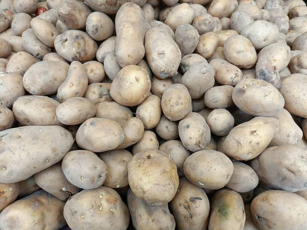 Nahaufnahme Von Kartoffeln Zum Verkauf Gemüsemarke — Stockfoto