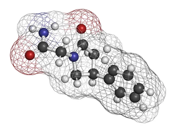 苯乙胺类药物分子 3D渲染 原子被表示为具有常规颜色编码的球体 — 图库照片