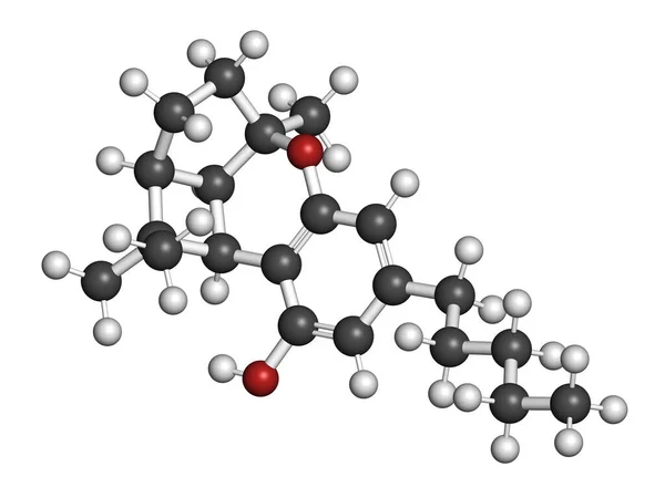 Cannabicyclol Cbl Cannabinoïde Molécule Rendu Les Atomes Sont Représentés Comme — Photo