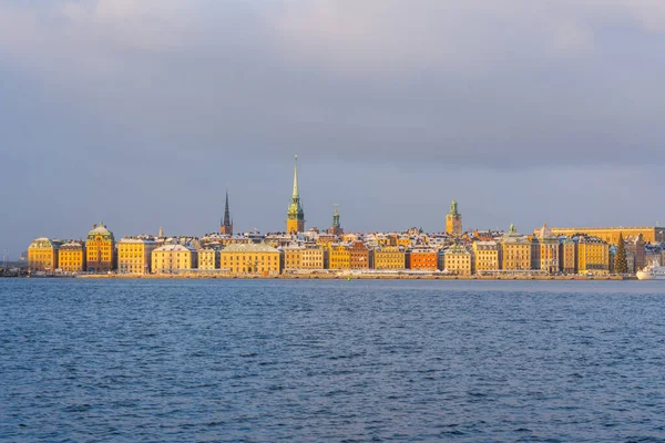 Bellissimo Paesaggio Urbano Della Città Stoccolma Sotto Cielo Nuvoloso Svezia — Foto Stock