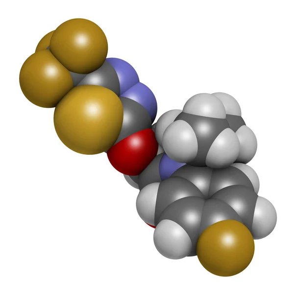 Flufenaset Herbisit Molekülü Boyutlu Görüntüleme Atomlar Geleneksel Renk Kodlaması Olan — Stok fotoğraf