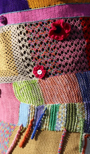 Moss Vale Australia 2021年7月25日 一个由乡村妇女协会成员制作的色彩艳丽的羊毛和棉织品手工作品展的特写垂直镜头 — 图库照片