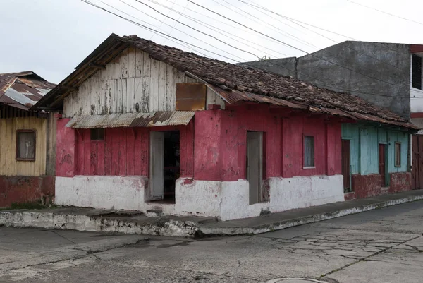 Farbe Voller Karibik Häuser Tropischen Lebendigen Farben Guatemala — Stockfoto
