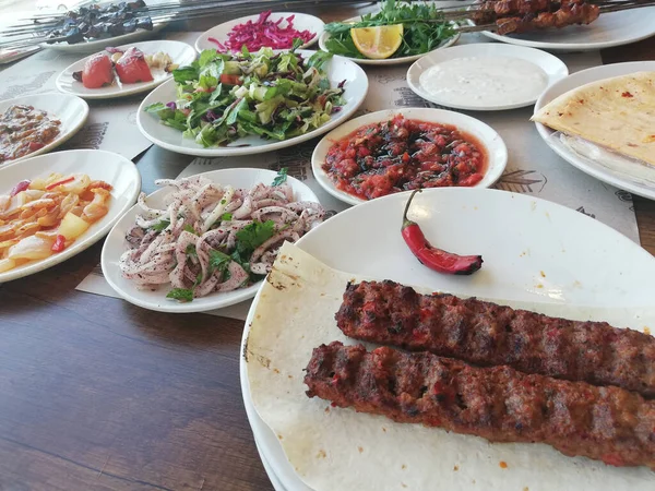 Table Full Dishes — Stock Photo, Image