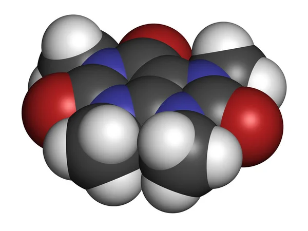 Molecola Teacrina Analogico Della Caffeina Presente Nel Kucha Rendering Gli — Foto Stock