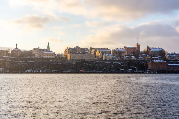 Het Prachtige Stadsgezicht Van Stockholm Stad Onder Bewolkte Hemel Zweden — Stockfoto